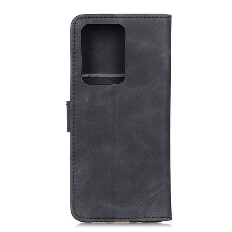 Samsung Galaxy S21 Ultra KHAZNEH Retro Leather Wallet Case - Black