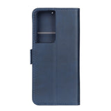 EIDERWOOD Samsung Galaxy S21 Ultra Faux Leather Flip Case with Wallet and Stand Function - Dark Blue