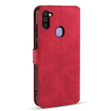 Samsung Galaxy M11 DG.MING Retro Leather Wallet Case - Red