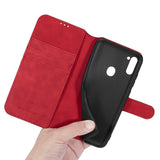 Samsung Galaxy M11 DG.MING Retro Leather Wallet Case - Red