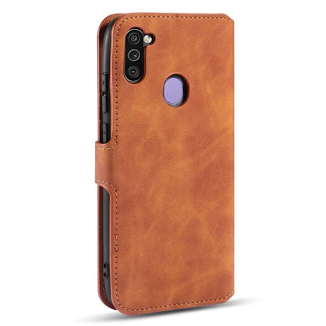 Samsung Galaxy M11 DG.MING Retro Leather Wallet Case - Brown