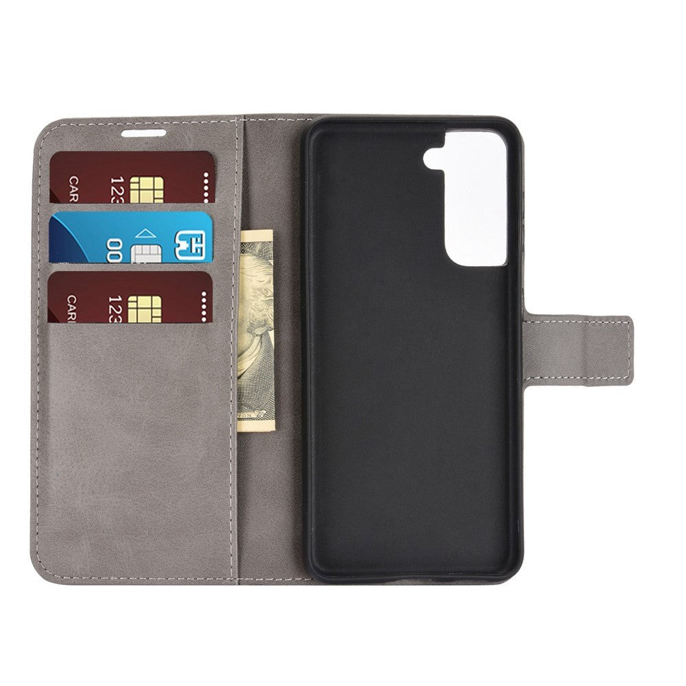 Samsung Galaxy S21 Leather Wallet Case - Grey