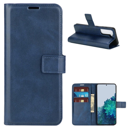 Samsung Galaxy S21 Leather Wallet Case - Blue