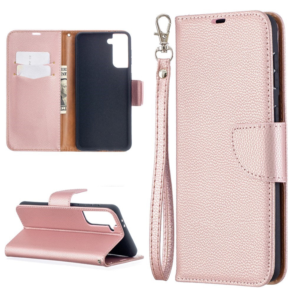 EIDERWOOD Samsung Galaxy S21+ (Plus) Faux Leather Flip Case with Cardholder & Stand Function - Rose Gold