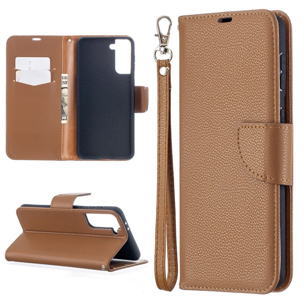 EIDERWOOD Samsung Galaxy S21+ (Plus) Faux Leather Flip Case with Cardholder & Stand Function - Brown
