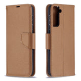 EIDERWOOD Samsung Galaxy S21+ (Plus) Faux Leather Flip Case with Cardholder & Stand Function - Brown