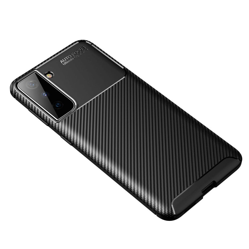 Samsung Galaxy S21 Carbon Fiber Flexible Plastic Case - Black