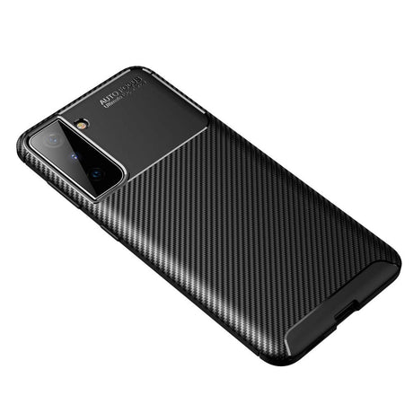 Samsung Galaxy S21 Carbon Fiber Flexible Plastic Case - Black