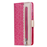 Samsung Galaxy S21+ (Plus) Leather Wallet Case - Blonde Print - Pink / Gold