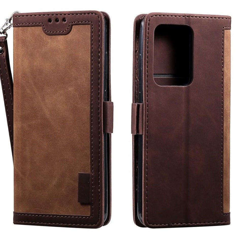 Samsung Galaxy S21 Ultra Retro Styling Leather Wallet Case - Brown