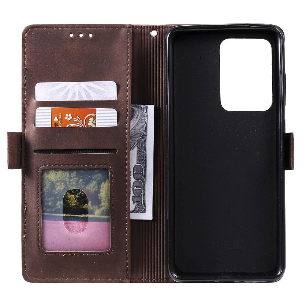 Samsung Galaxy S21 Ultra Retro Styling Leather Wallet Case - Brown