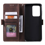 Samsung Galaxy S21 Ultra Retro Styling Leather Wallet Case - Brown