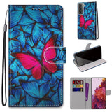 Samsung Galaxy S21 Leather Wallet Case - Pink Butterfly