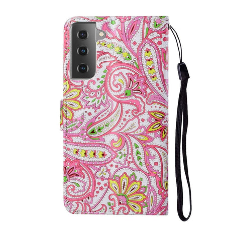 Samsung Galaxy S21+ (Plus) Leather Wallet Case - Paisley Flower