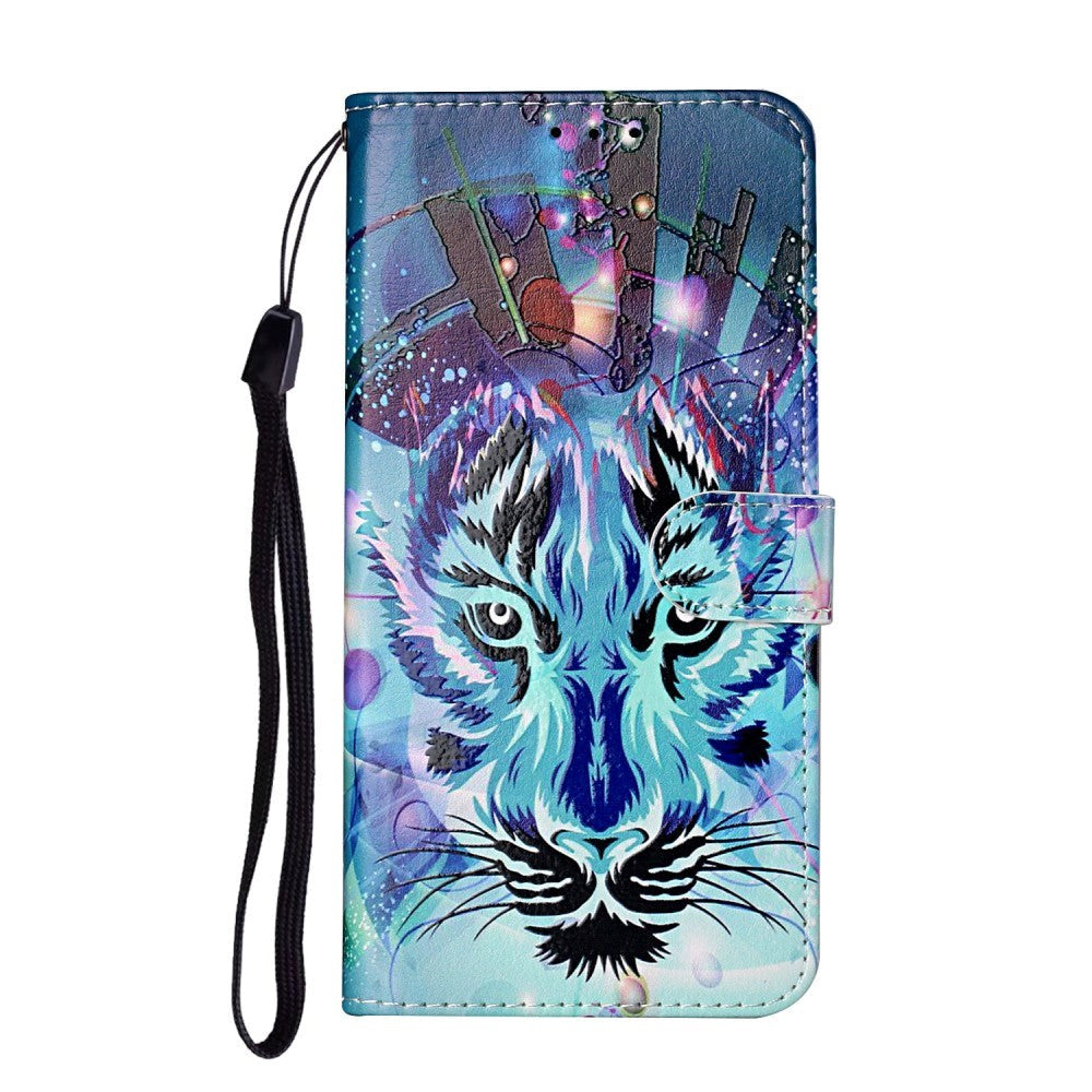 Samsung Galaxy S21+ (Plus) Leather Wallet Case - Blue Tiger