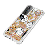 Samsung Galaxy S21+ (Plus) Plastic Case w. Waterfall Glitter Effect - Dogs