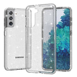 Samsung Galaxy S21 Hybrid Glitter Case Transparent - Grey