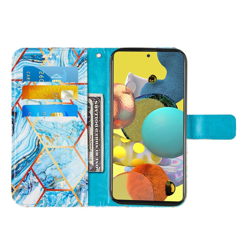 Samsung Galaxy A51 5G Marble Wallet Case - Sky Blue