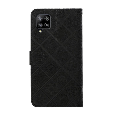 Samsung Galaxy A12 Wallet Case Mini Mandela Print - Black