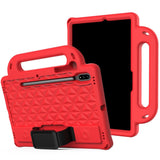 Samsung Galaxy Tab S7 Tough Case w. Pencil Holder, Strap & Shoulder Strap - Red