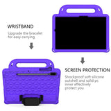 Samsung Galaxy Tab S7 Tough Case w. Pencil Holder, Strap & Shoulder Strap - Purple