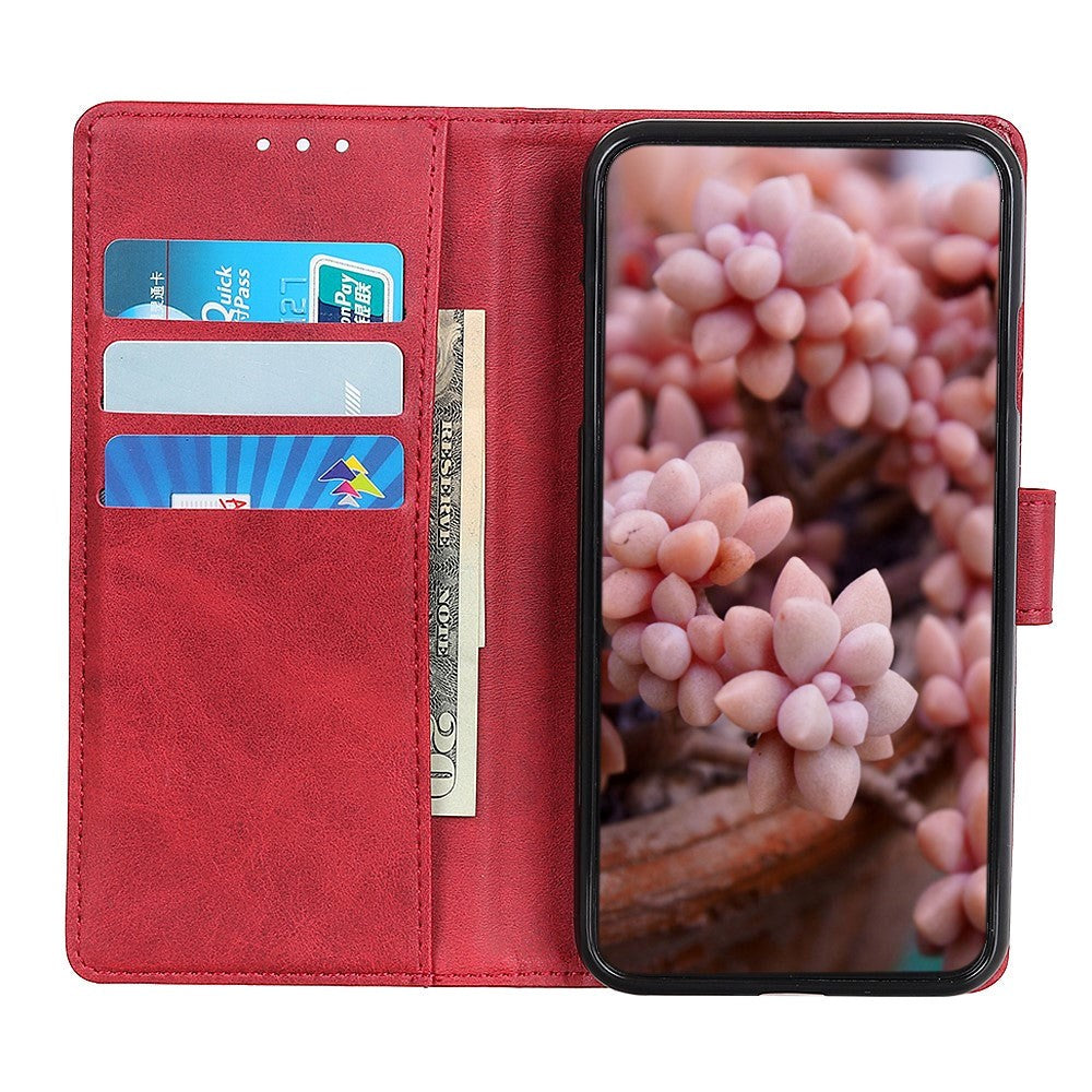 Samsung Galaxy A02s Sleek Leather Wallet Case - Red