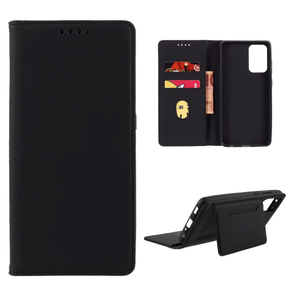 Samsung Galaxy A52s (5G) / A52 (4G / 5G) Sleek Leather Wallet Case - Black