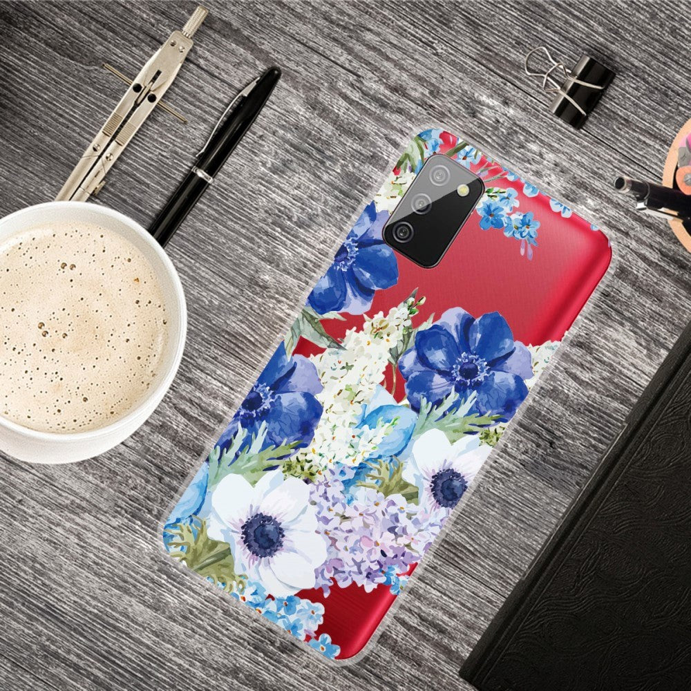 Samsung Galaxy A02s Flexible Plastic Case - Flower Print