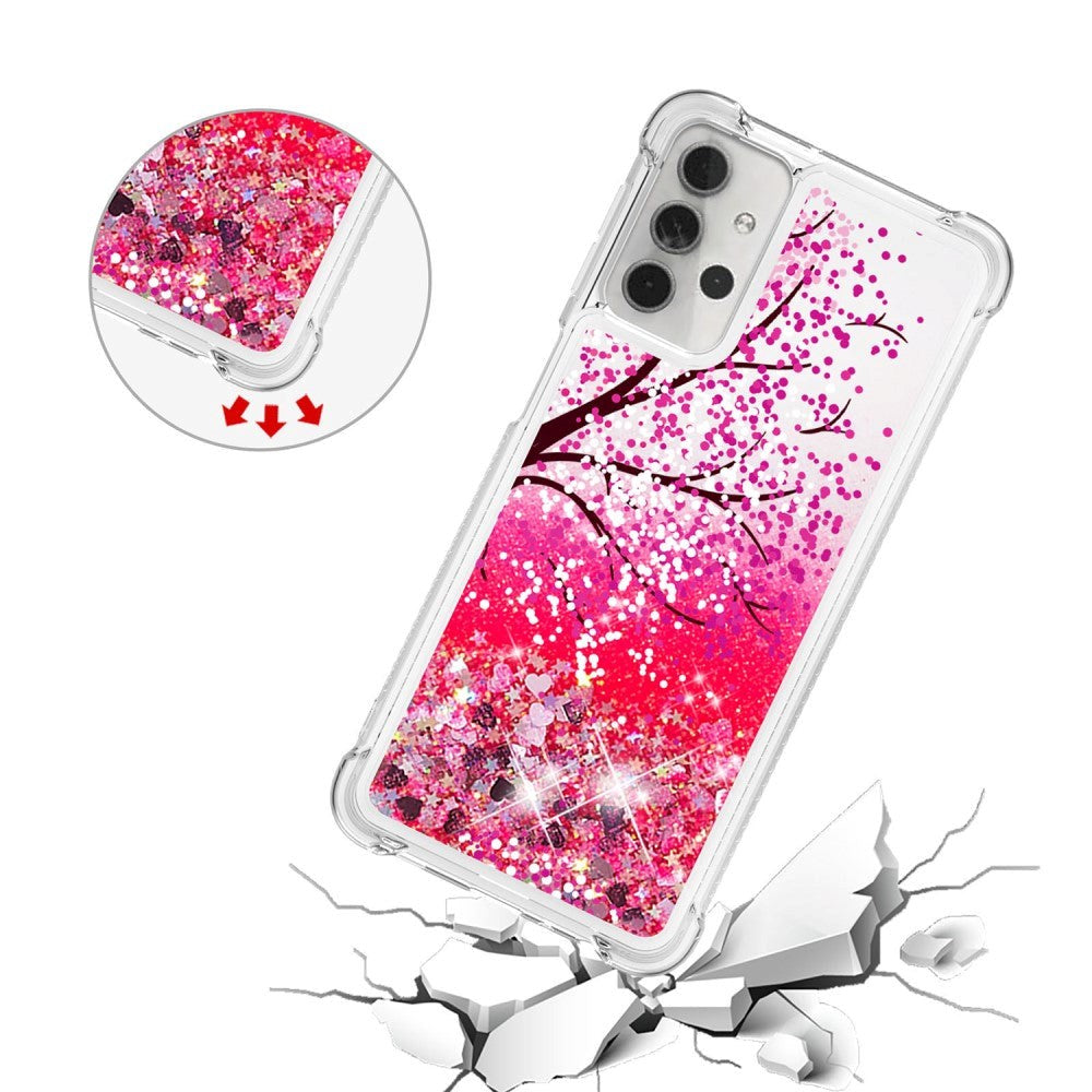 Samsung Galaxy A32 (5G) Shockproof Plastic Glitter Case - Pink Wood