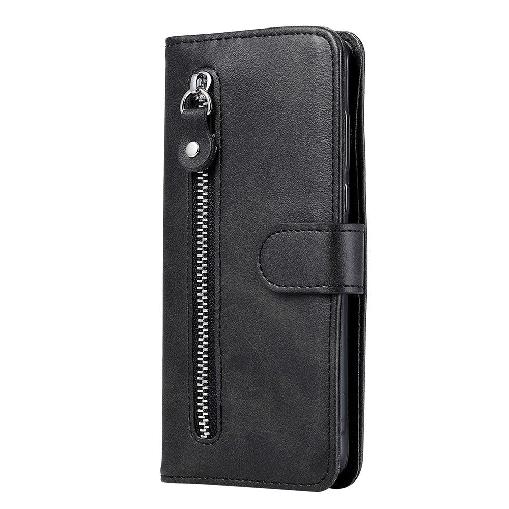 Samsung Galaxy A52s (5G) / A52 (4G / 5G) Leather Case w. Zip pocket - Black