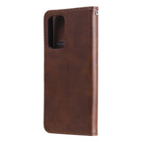 Samsung Galaxy A52s (5G) / A52 (4G / 5G) Leather Case w. Zip pocket - Brown