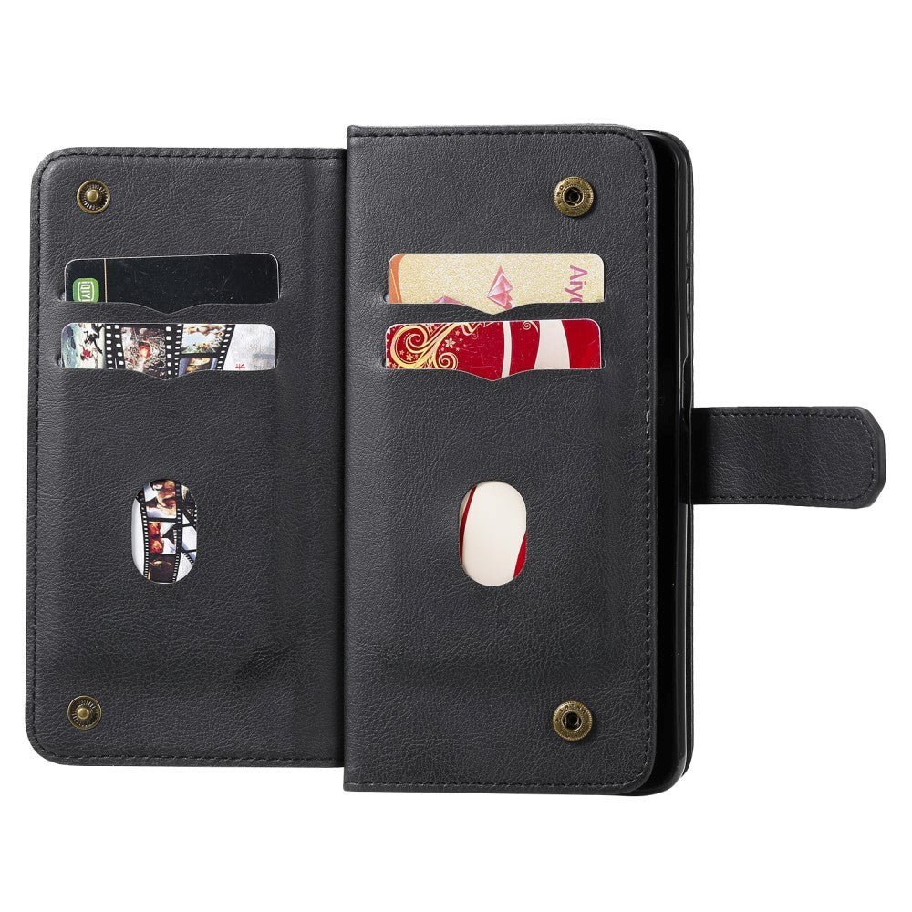 Samsung Galaxy A32 (5G) 10 Slot Leather Wallet Case- Black