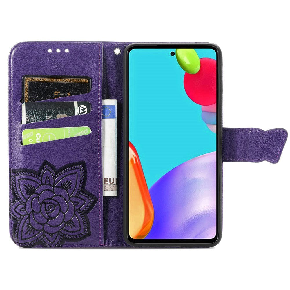 Samsung Galaxy A52s (5G) / A52 (4G / 5G) Leather Wallet Case Butterfly - Purple