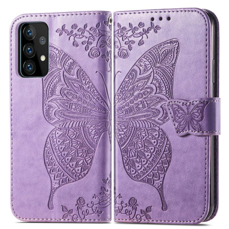 Samsung Galaxy A52s (5G) / A52 (4G / 5G) Leather Wallet Case Butterfly - Lavender