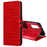 Samsung Galaxy A72 (4G / 5G) Crocodile Leather Wallet Case - Red