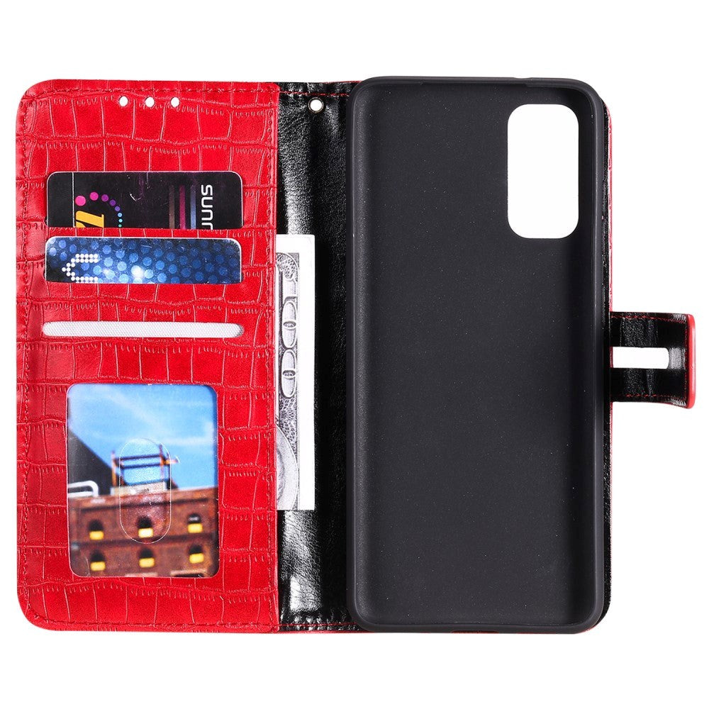 Samsung Galaxy A72 (4G / 5G) Crocodile Leather Wallet Case - Red