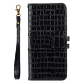 Samsung Galaxy A72 (4G / 5G) Crocodile Leather Wallet Case - Black