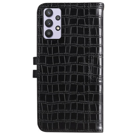 Samsung Galaxy A72 (4G / 5G) Crocodile Leather Wallet Case - Black