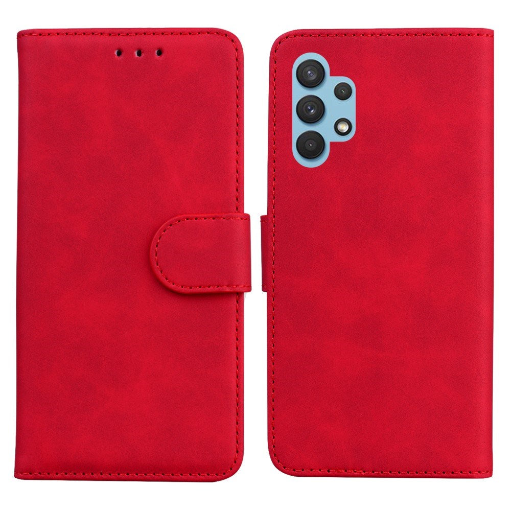 EIDERWOOD Samsung Galaxy A32 (4G) Faux Leather Flip Case with Cardholder & Stand Function - Red