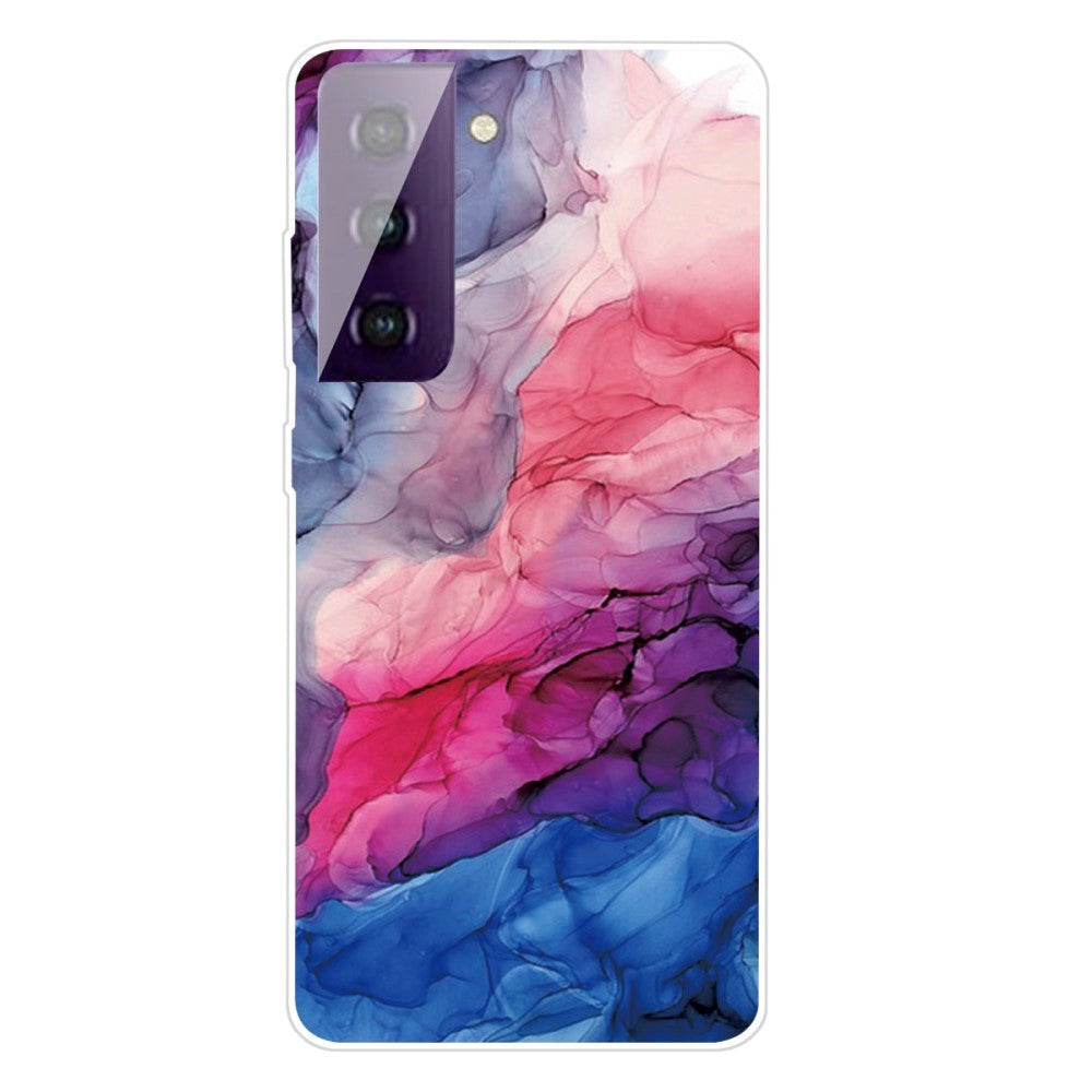 Samsung Galaxy S21 FE (5G) Flexible Plastic Case - Pink / Blue Marble