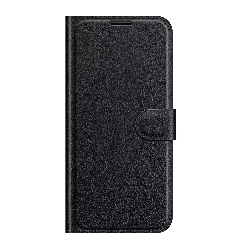 Samsung Galaxy A22 (4G) Litchi Leather Wallet Case - Black