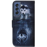 Samsung Galaxy S21 FE (5G) Leather Wallet Case - Dog & Wolf