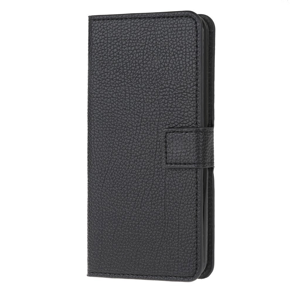 Samsung Galaxy A22 (5G) Litchi Leather Wallet Case - Black