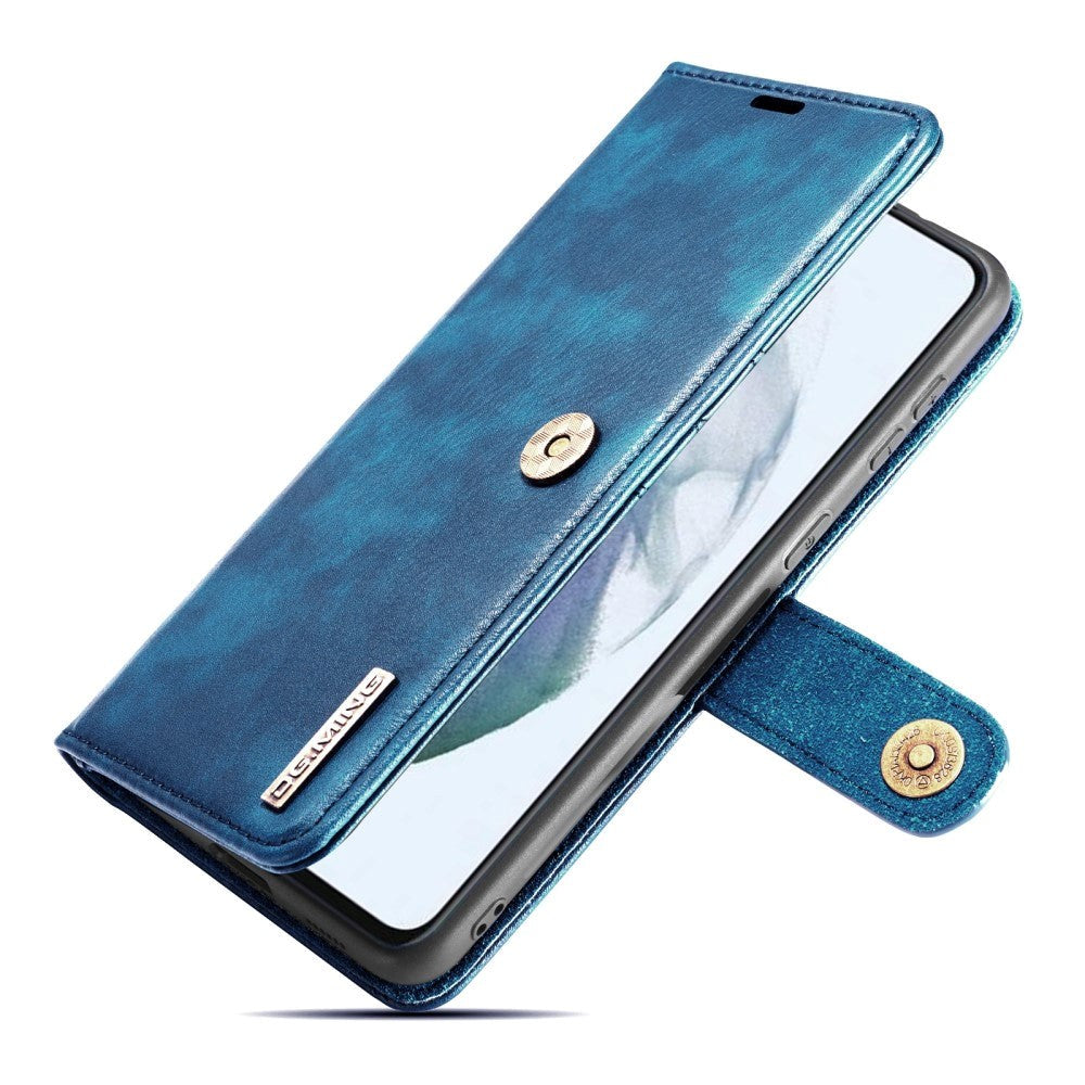 Samsung Galaxy S21 FE (5G) DG.MING Retro Leather Magnet Wallet Case - 2 in 1 - Blue