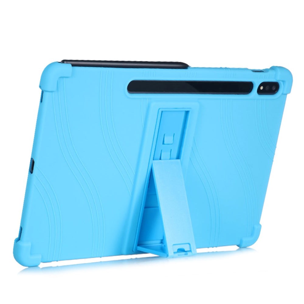 Samsung Galaxy Tab S7 Plus 12.4" Silicone Case w. Kickstand - Blue