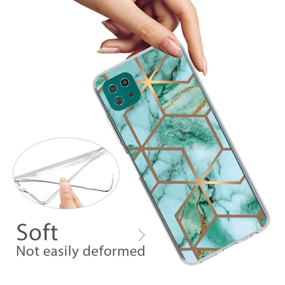 Samsung Galaxy A22 (5G) Flexible Plastic Case - Green Marble