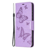 Samsung Galaxy A22 (5G) Leather Wallet Case Butterfly - Purple