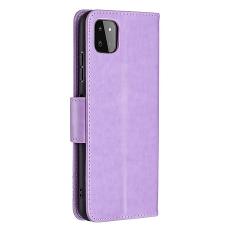 Samsung Galaxy A22 (5G) Leather Wallet Case Butterfly - Purple