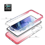 Samsung Galaxy S21 2-in-1 Gradient Flexible Plastic Case - Transparent / Pink