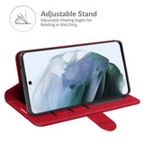 Samsung Galaxy S21 FE (5G) Neutral Leather Wallet Case - Red